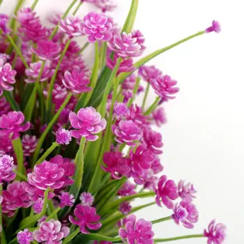 10 Zväzkov Umelé Kvety Vonkajšie Vnútorné pre Dekorácie, UV žiareniu, Odolné Č Fade Faux Plastové Rastliny, Záhrada, Veranda Okno Dekor 2