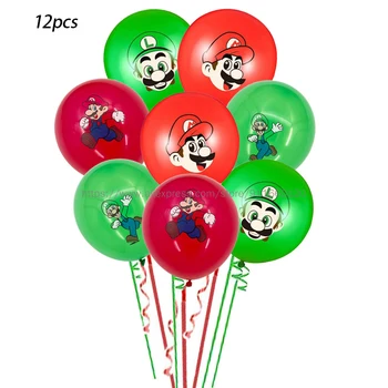 12pcs 12inch Super Červená Zelená Luigied Bros Latexové Balóny Marioed Hra Balónikov Chlapec Deti Kreslených Happy Birthday Party Dekorácie