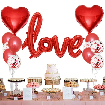 13pcs Láska Balón Svadobné Izba Dekorácie Usporiadanie Valentína Pozadí Steny Romantický Návrh Nastaviť Dekorácie