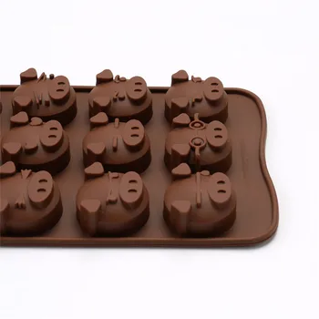 15 Otvory Zábavné Ošípaných Tvarované Silikónové Mydlo Candy Fondant Čokoláda Kuchyňa Plesne Silikónové Čokoládové Cookies Tortu DIY Plesní 4
