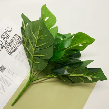 1Pcs Umelé Rastliny Umelé 9-List Črepníkové Rastliny Simulácia tropical Palm Zelenej Listovej Stretnutie Rodiny Svadobné Dekorácie