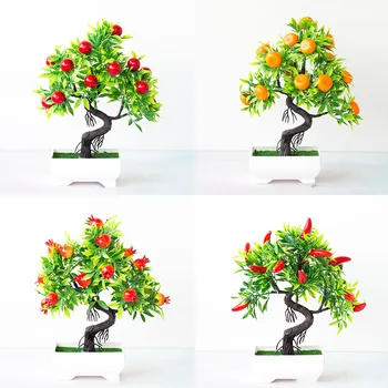 1Piece Nové Simulácie Zelené Rastliny, Ovocie Zaliate Ozdoby Bonsai Ploche Stola Falošný Kvety, Ornamenty, Domáce Vnútorné Dekorácie