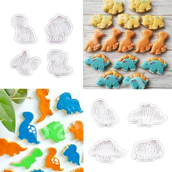1pack Dinosaura Listy Cookie Formy Zvierat Biscuit Fréza pre potravinársky Plastové Pečenie Nástroje pre Dinosaura Narodeniny Cupcake Dodávky
