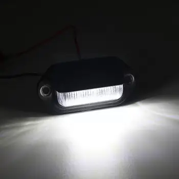 2 ks 6 LED Licenčné Číslo Doska Svetlá zadné svetlo Nákladné Lode Vozidlo SUV, Van Biela Krok Značka Náves RV Auto Žiarovky batožinového priestoru Lampa T6B1