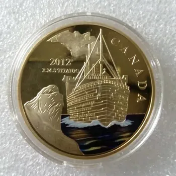 2012 Kanada RMS Titanic Plavby Titanicu Loď a Cestovať Mapu Pozlátené Mince, Zlate Pamätné Mince Tragédia Titanicu