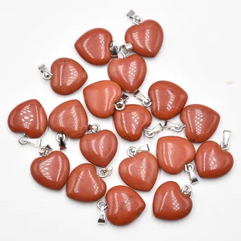 2021 Nový módny top kvality prírodných červený kameň srdca tvar prívesky pre šperky, takže 15mm 50pcs/veľa Veľkoobchod doprava zadarmo