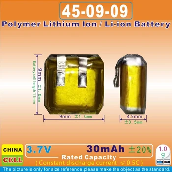3,7 V 30mAh 450909 Polymer Li-Ion Batéria Pre TWS Bezdrôtové Slúchadlá Slúchadlá Slúchadlá Slúchadlá