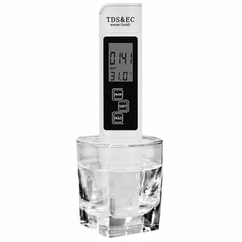 3 v 1 PH Meter TDS ES Merač Teploty Digitálny LCD Testovanie Vody Pero Čistota Filter s 4 Rôzne Režimy Hladina Vody Tester