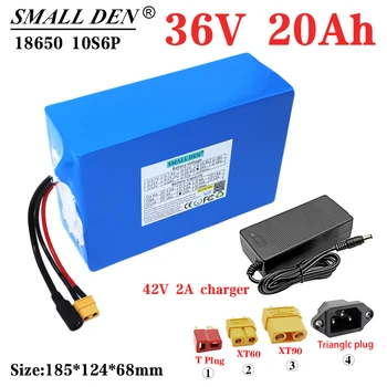 36V 20Ah lítiová batéria 18650 10S6P+42V 2A nabíjačku Vstavané 30A rovnováhu BMS 350W-1000W elektrické požičovňa skútrov batérie 0