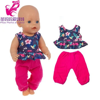 38 Cm Baby Doll Oblečenie Pajama Set, Vhodný pre 17 Bebe Bábika Remienky Dieťa Dievča, Darček Hračka