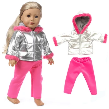 43 cm Baby New Born Bábiku na Koni Oblek pre Baby Doll Oblečenie 18-Palcové Americký OG Dievča Bábiku Kožušiny Bunda 1