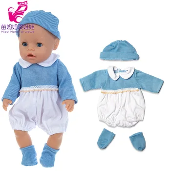 43 cm baby doll oblečenie V krku stripe tričko, Khaki nohavice pre 18-palcové dievča bábiku šaty suite bežné hračky, oblečenie