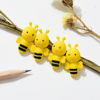 4Pcs/Pack Roztomilý Mini Zvierat Malý Žltý Včelí Gumy Gumy, Ceruzky Gumy Školského Úradu Dodanie Študent Papiernictvo Darček Nástroj