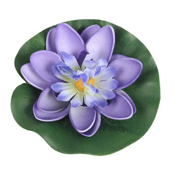 5 KS Umelých Lotus lekna Plávajúce Kvet Rybník Nádrž Rastlín leaf Ornament 10 cm Domov Svadobné Záhradné Jazierko, Bazén Dekorácie