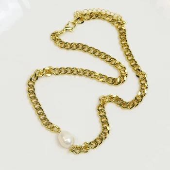 5 Ks Kubánskej Reťazca Náhrdelník Prírodné Perly, prívesok, náhrdelník dlhý náhrdelník Elegantné šperky Ženy náhrdelník 9009092