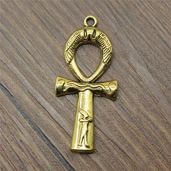 5 ks Kríž Ankh Prívesok Charms DIY Šperky Zistenia Starožitné Zlata Zvonenia 1.7x0.8 palcový (43x19mm)