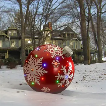 60 cm Veľké Vianočné Gule, Ozdoby na Vianočný Stromček Vonkajšie Atmosféru Nafukovacie Baubles Gule na Vianočný Darček Loptu Ornament