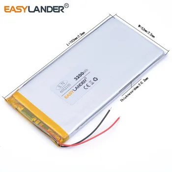 6052103 3,7 V 3200mAh Lítium-Polymérová Nabíjateľná Batéria Pre Tablet Pc ,DIY Moc mobile Power bank PAD DVD,