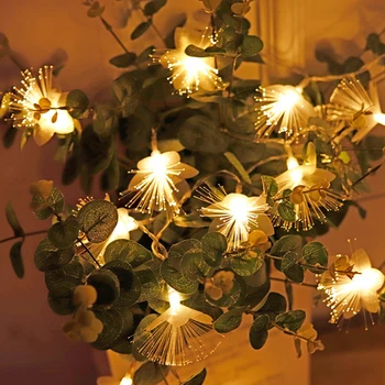 6M 40 LED Reťazec Svetla Optickým Víla Ligotať Svetlá na Vianočný Stromček Svadobné Party Osvetlenie Vonkajšie Dekorácie pre Odkvapy Gar