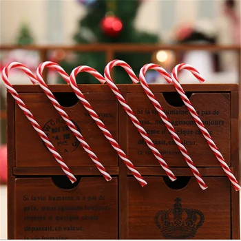 6pcs/balík Vianočný Strom Dekorácie Červené a Biele Vianoce Candy Cane Prívesok Navidad Vianočné Dekorácie Veselé Vianoce