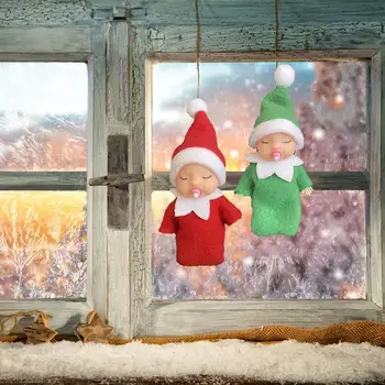 7 cm Batoľa, Dieťa Elf Bábiky s Hnuteľným Zbraní Doll House Príslušenstvo Vianočné Bábiky Baby Elfovia Hračka Mini Reborn Bábiky Auta