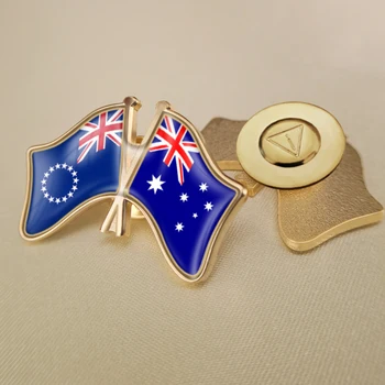 Austrália a Cookove Ostrovy Prešiel Dvakrát Priateľstvo Vlajky Brošňa Odznaky Preklopke Kolíky 2