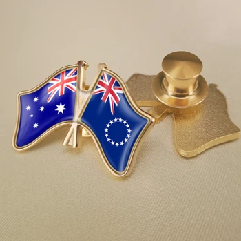 Austrália a Cookove Ostrovy Prešiel Dvakrát Priateľstvo Vlajky Brošňa Odznaky Preklopke Kolíky 3