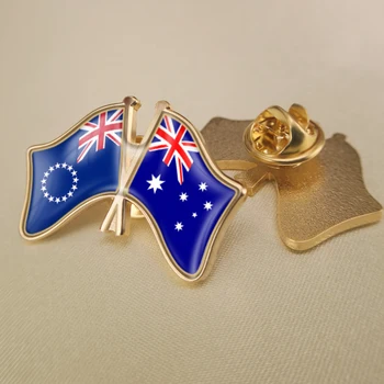 Austrália a Cookove Ostrovy Prešiel Dvakrát Priateľstvo Vlajky Brošňa Odznaky Preklopke Kolíky 4