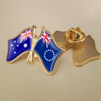 Austrália a Cookove Ostrovy Prešiel Dvakrát Priateľstvo Vlajky Brošňa Odznaky Preklopke Kolíky 5