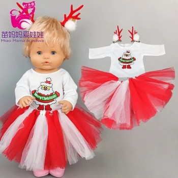 Baby doll čipky tutu šaty pre 40 cm Nenuco Ropa y su Hermanita hračky, bábiky oblečenie Santa claus vzor