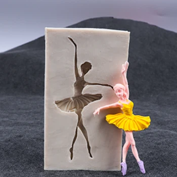 Balet Girl Silikónové Formy Fondant Plesne Cake Decor Nástroj Čokoláda Gumpaste Formy, Sugarcraft, Pečenie, Kuchyňa Gadget