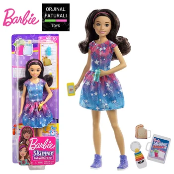 Barbie Bábika Kapitán Opatrovateľky Bábika Čierne Vlasy a Doplnky, Hračky Darček pre Dievčatá Bábiky Hrať Módne Súpravy