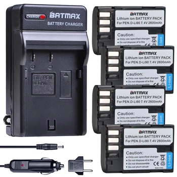 Batmax 2600mAh D-LI90 DLI90 D LI90 Batérie +Digital Wall Nabíjačka PENTAX K-7 K-7D K-5 K-5 II 645D K01 K-3 K-3 II 645Z L15