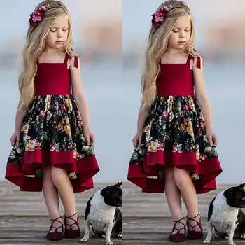 Batoľa Detská Dievča Popruh Šaty Strana Formálne Princezná Tylu Kvetinové Šaty Sundress 1