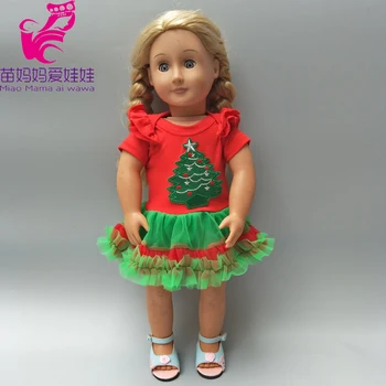 Bábika oblečenie pre bábiku Vianočné šaty Santa Claus Oblečenie, klobúk pre 18-palcové bábiky zimné oblečenie Baby Christamas Nový rok darček