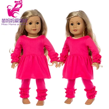 Bábiky Oblečenie Vianočné Šaty Pajama Nastaviť pre 43 cm Baby New Born Bábiku Oufit 18-Palcové American Doll Nový Rok Oblečenie Vianočný Darček