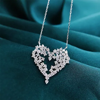 CAOSHI Romantickom Štýle v Tvare Srdca Prívesok Náhrdelník Spevnené Oslňujúci Cubic Zirconia Vyhlásenie Šperky pre Ženy Výročie Dary