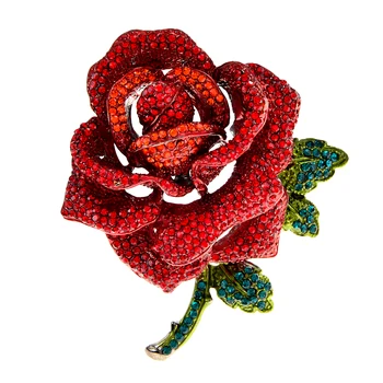 CINDY XIANG Drahokamu Luxusná Veľká Rose Brošňa Valentína Kvet Pin Kytice Corsage Zimné Príslušenstvo Šperky Dobrý Darček