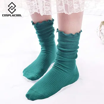 [COSPLACOOL]Nový Štýl meias ženy hrubé teplé pohodlné ponožky ženy čipky krásne Roztomilé ponožky Japonský štýl 6 farieb