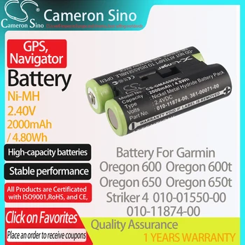 CameronSino Batérie pre Garmin Oregon 600 600t 650 650t Útočník 4 010-01550-00 hodí Garmin 010-11874-00 GPS Navigátor batérie