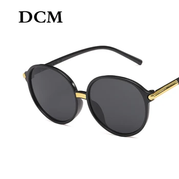 DCM Ženy slnečné Okuliare Značky Dizajnér Vintage Okrúhle Slnečné Okuliare Retro Cateye Okuliare Black UV400 Okuliare Slnečné okuliare