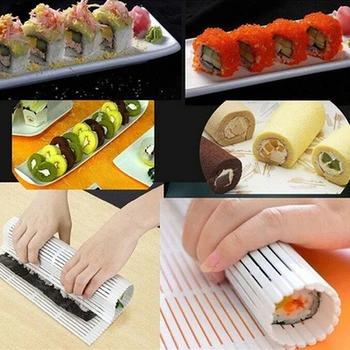 DIY Sushi Navi Rohože Umývateľný Opakovane Sushi Formy Mat DIY Japonský Koľajových Maker Tortu Roll Pad Bento Sushi Kuchynské Náradie