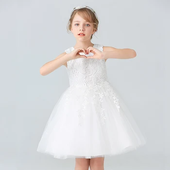 Dievča je Princezná šaty Deň Detí Narodeninovej Party Čipky Bublina sukne Letné štýl Šaty 2