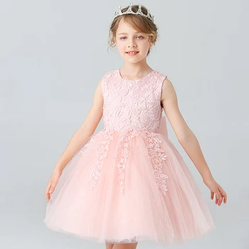 Dievča je Princezná šaty Deň Detí Narodeninovej Party Čipky Bublina sukne Letné štýl Šaty 3