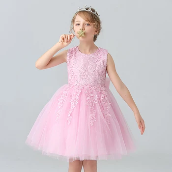 Dievča je Princezná šaty Deň Detí Narodeninovej Party Čipky Bublina sukne Letné štýl Šaty 4
