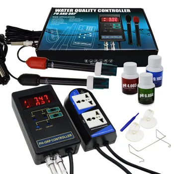 Digitálny pH & ORP Redox 2 v 1 Kvalita Vody Monitor Radič Vymeniteľné Elektródy BNC Typ Sondy 14.00 pH / 1999mV Tester