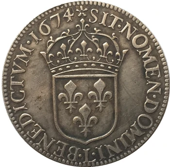 Francúzska Ľudovít XIV 30 koloidných roztokov 1674 kópie mincí