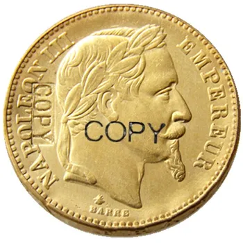 Francúzsko 20 Francúzsko 1866B pozlátená Kópia Dekoratívne Mince