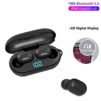 H6 Tws Bezdrôtová 5.0 Slúchadlá Športové Slúchadlá, LED Displej Tlačidlo Ovládací Slúchadlá Nepremokavé Headset Pre Telefón PK E6S