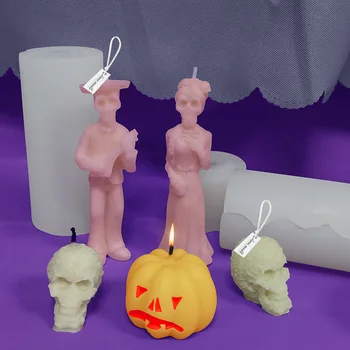 Halloween Zombie Nevesta Silikónové Sviečka Formy pre HOBBY Ručné Aromaterapia Sviečka Sadrové Ozdoby Remeslá Mydlo Foriem, Nástrojov